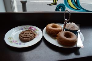 Vegan gluten-free cookie, donuts, and cupcake. at Antoinette's Bakery in Dublin