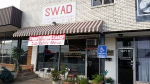 outside at Swad Vegetarian Indian in Greenville