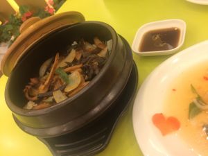 mushroom rice at Loving Hut Hoa Dang in Hanoi