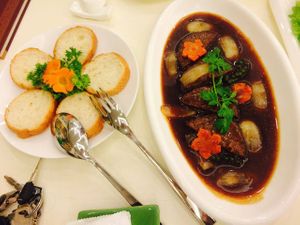 Vegan beef stew at Loving Hut Hoa Dang in Hanoi