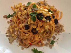 Spaghetti Huancaina at The Plant Gallery in Bondi