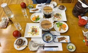 Dinner  at Hatoguruma Kawabata  in Nozawaonsen