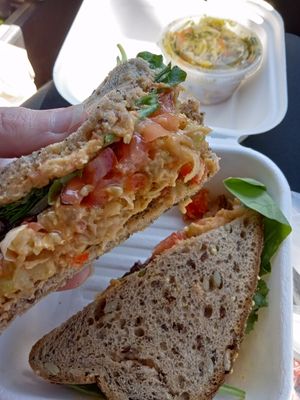 Buffalo Chickpea Sandwich at Jacq N Diane's Juice Box in Holly