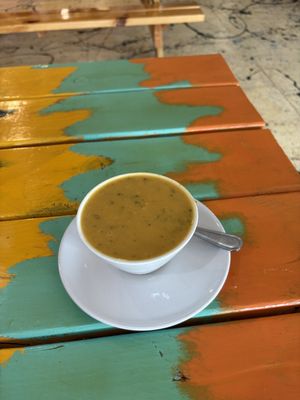 Chzy broccoli soup  at Jacq N Diane's Juice Box in Holly
