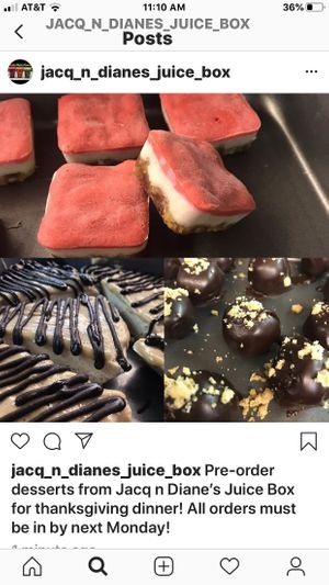 Desserts ROCK at Jacq N Diane's Juice Box in Holly