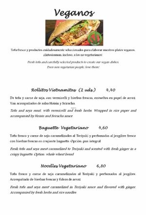 Menú vegetariano II at Saigon Delice Restaurant in Valencia