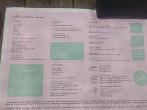 Drinks menu at The Townhouse in Bunbury