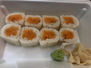 Sweet potato roll using rice paper Instead of seaweed at Kelp in Tampa