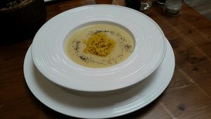 vellutata cavolfiore con riso basmati at VegetariAmoci in Padua