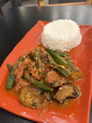 Eggplant & Okra Curry!!  at Yoma Burmese Restaurant in Allston