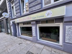 outside  at Loving Hut in Hamburg