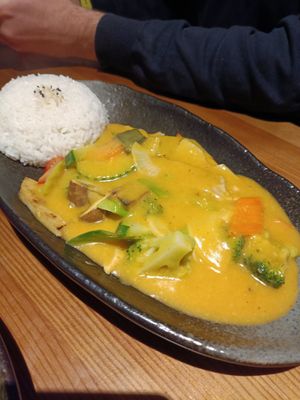 Soy Fish Curry at Loving Hut in Hamburg