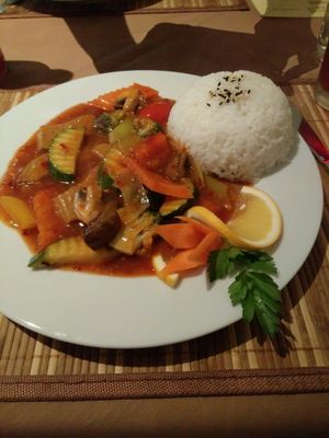 Lucky Lemongrass. Tasted like lemon heaven. I recommend. at Loving Hut in Hamburg