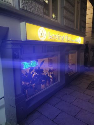 The hut at Loving Hut in Hamburg