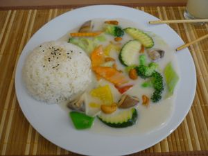 Rice dish at Loving Hut in Hamburg