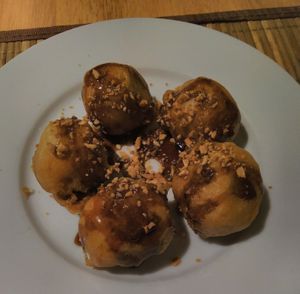 Baked banana at Loving Hut in Hamburg