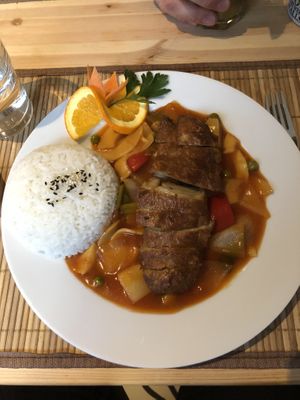 Sweet and sour seitan  at Loving Hut in Hamburg