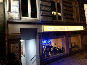 outside at Loving Hut in Hamburg