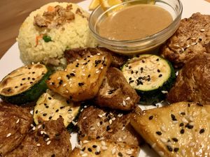 vegan bbq at Loving Hut in Hamburg