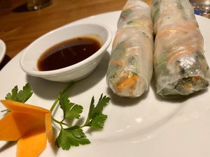 summer rolls at Loving Hut in Hamburg