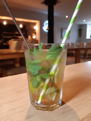 Lime lemonade at Loving Hut in Hamburg