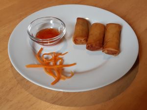 Spring rolls (included in lunch menu) at Loving Hut in Hamburg