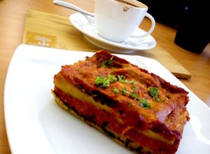 Cheesy spinach lasagna at LN Fortunate Coffee - Solaris Mont Kiara in Kuala Lumpur
