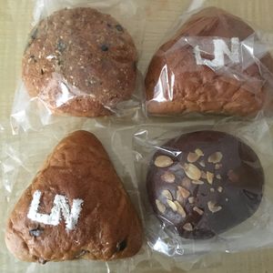 Vegan buns: pumpkin soy floss (shreds), coffee chocolate chip, & chocolate.  at LN Fortunate Coffee - Solaris Mont Kiara in Kuala Lumpur