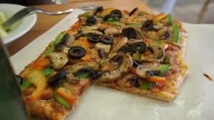Mushroom Sourdough Pizza - RM25 (as of 2017) at LN Fortunate Coffee - Solaris Mont Kiara in Kuala Lumpur