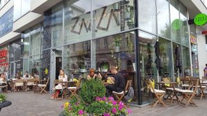 exterior seating, with an interior eating bar at Zazza in Kosice