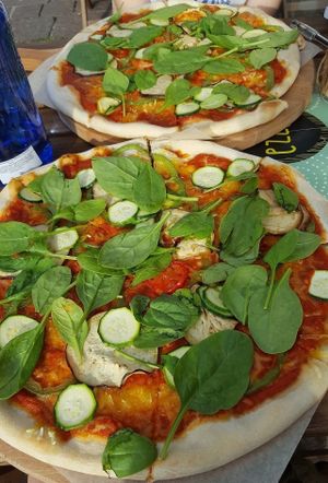 delicious pizza with vegan cheese at Zazza in Kosice