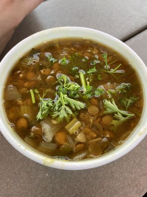 Lentil soup, basic at Screaming Carrots in Hallandale Beach