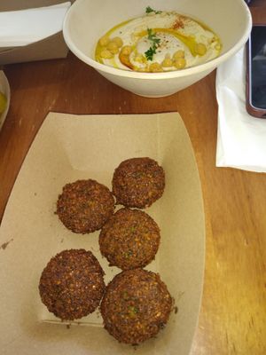 Falafel plate at Screaming Carrots in Hallandale Beach