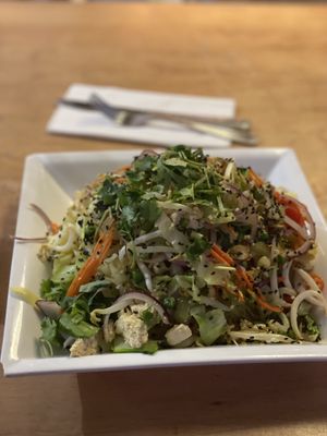 Glass noodles entree! It was a huge portion so good! I recommend the restaurant. Great atmosphere, friendly staff, and great vegan options.  at Screaming Carrots in Hallandale Beach