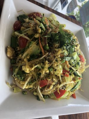 Thai stir fried glass noodles   at Screaming Carrots in Hallandale Beach