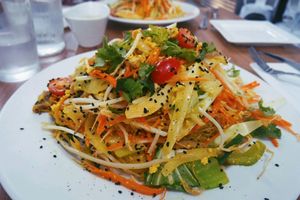 glass noodles at Screaming Carrots in Hallandale Beach