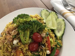 Biryani fried rice at Screaming Carrots in Hallandale Beach