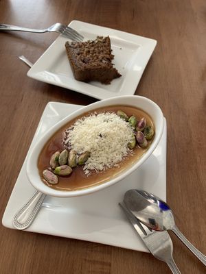 Coconut and almond pudding with pomegranate glaze reduction - amazing! at Screaming Carrots in Hallandale Beach