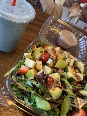 Blue smoothies and salad are such an amazing combo!! at Dulce Vida in Hanover Park