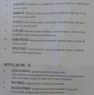 drinks menu 2 at Wholefoods Kitchen in Bendigo