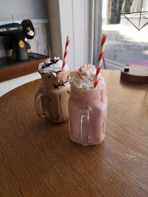 Chocolate and strawberry shakes at Seaside Kitchen in Margate