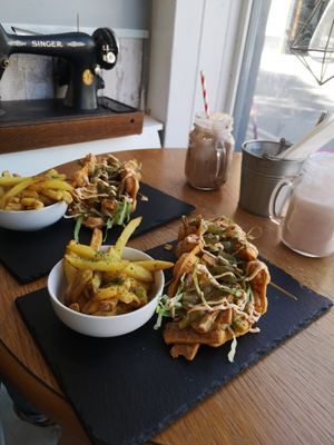 Seitan savoury bubble waffle at Seaside Kitchen in Margate