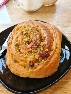 Cranberry & pistachio bun at Seaside Kitchen in Margate