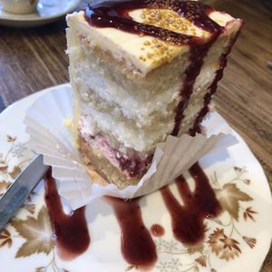 Raspberry vegan sponge cake  at Seaside Kitchen in Margate