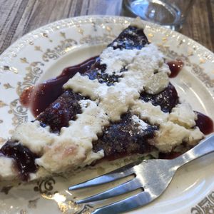 Raspberry tart with cinnamon at Seaside Kitchen in Margate