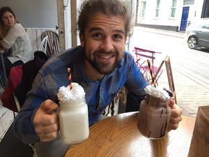 Banana and cinnamon shake and mint choc chip shake at Seaside Kitchen in Margate