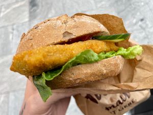 vegan schnitzel at backWERK - Hauptbahnhof in Berlin
