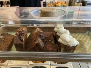 Cakes April 2024 (banana bread on the left and carrot cake on the right) at SLA - Voorstraat in Utrecht