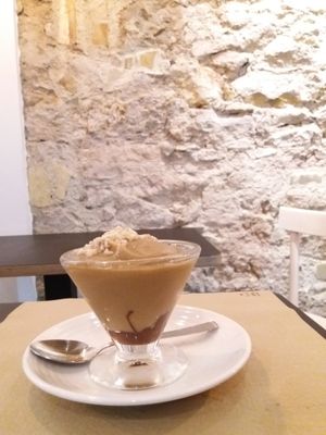 Dessert, pear mousse at 2Y Restaurante in Barcelona