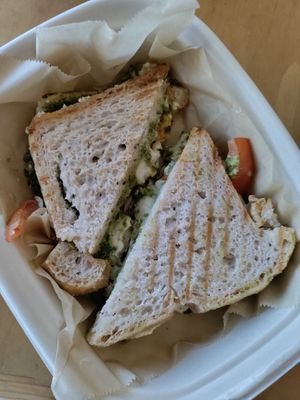 Caprese panini from fridge at Salud Juice - 4th St in Long Beach